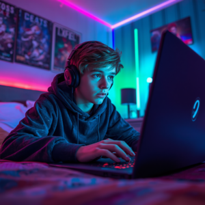 Boy gaming